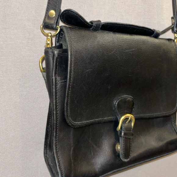 Hunt club satchel black leather long strap adjustable purse - Picture 7 of 9